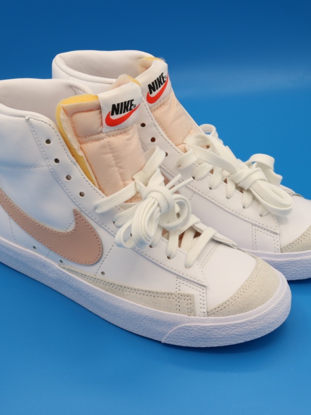 Nike Blazer Mid '77 Vintage High-Top Sneakers – White/Pink Foam, Women's Size 8